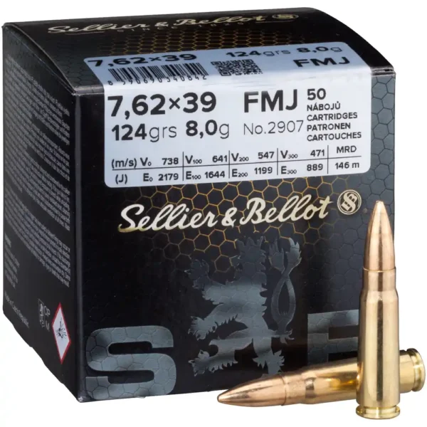 Sellier & Bellot 7,62×39 FMJ 124grains 50un