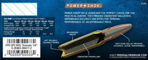 Federal  POWER SHOK 223 Rem JSP 55gr